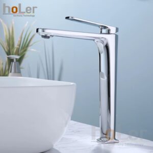 Vòi Lavabo Nóng Lạnh Đồng mạ Crome Cao 30cm Holer HL-LB695
