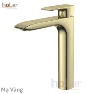 Vòi Lavabo Nóng Lạnh Đồng Thau Cao 30cm Holer HL-LB705 Vàng