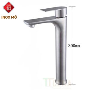Vòi Lavabo Nóng Lạnh Inox 304 Cao 30cm TTCERA LB280 ( Xám – Đen – Mờ – Bóng )