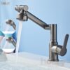 Vòi Lavabo Nóng Lạnh Inox 304 Xoay 720 Độ Holer HL-LB649 ( Màu Xám – Màu inox )