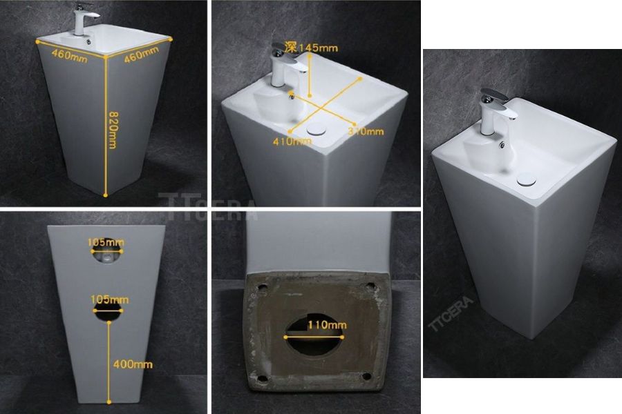 Kích thước lavabo trụ đứng